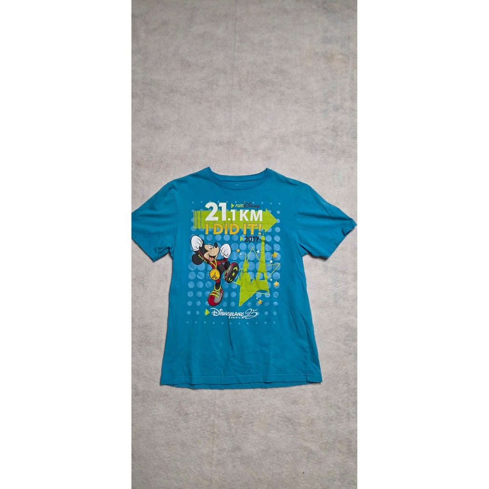 Disneyland Paris runDisney 2017 Mickey 21.1KM Half Marathon Shirt Blue Small